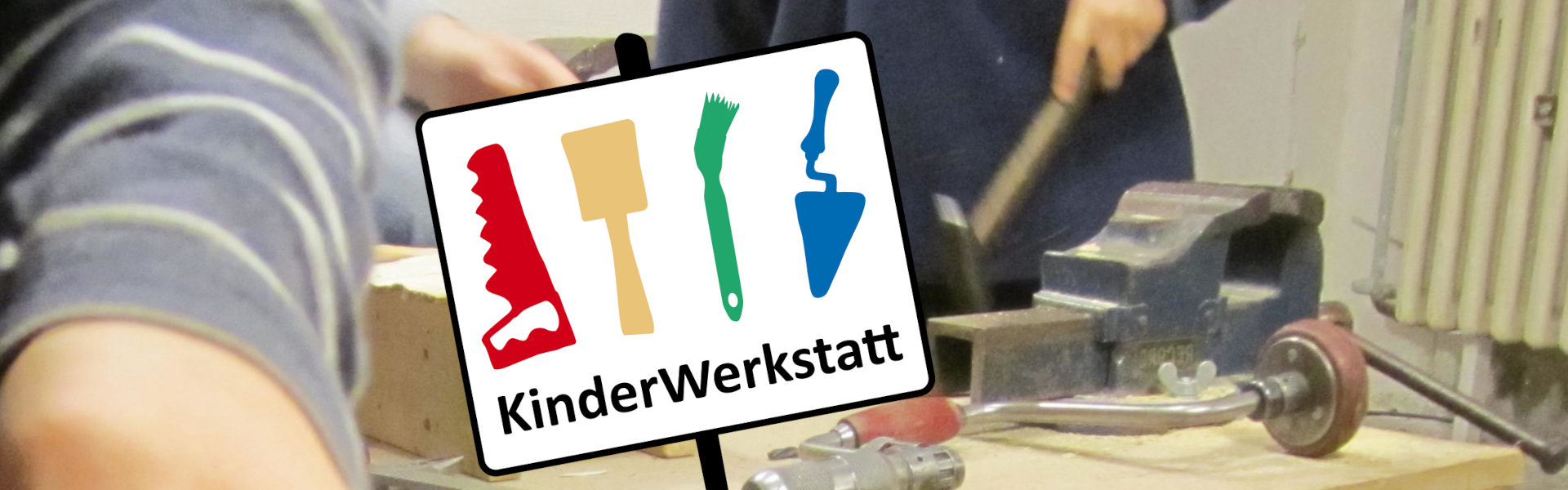 Titelbild und Logo der Kinderwerkstatt